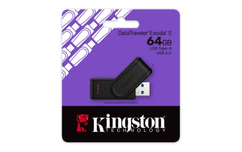 Kingston 64GB Portable USB 3.2 Gen 1 DT Exodia S